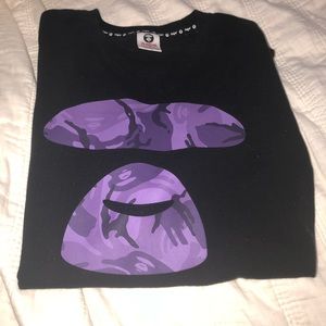 Aape Bape purple Camo Head Tee Size XL